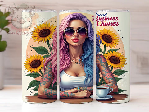 Proud Business Owner, 20oz Tumbler Wrap, Entrepreneur Gift, Business Owner Tumbler, Funny Drinkware, Custom Sublimation, Unique Gifts Sublimation Lara' s Designs 