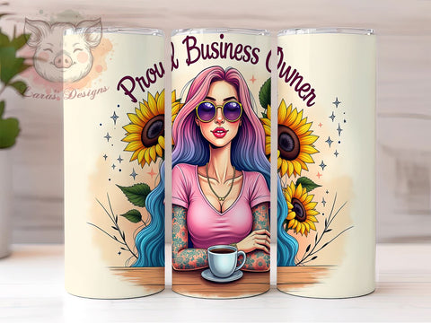 Proud Business Owner, 20oz Tumbler Wrap, Entrepreneur Gift, Business Owner Tumbler, Funny Drinkware, Custom Sublimation, Unique Gifts Sublimation Lara' s Designs 