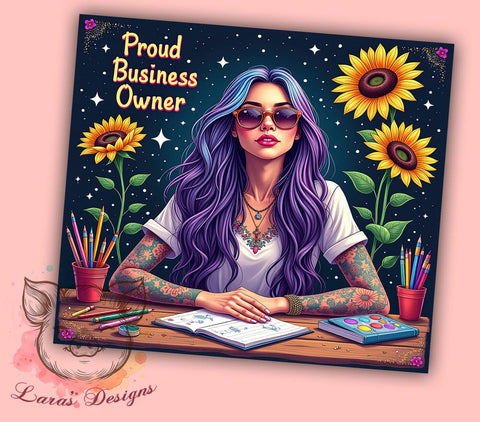 Proud Business Owner, 20oz Tumbler Wrap, Entrepreneur Gift, Business Owner Tumbler, Funny Drinkware, Custom Sublimation, Unique Gifts Sublimation Lara' s Designs 