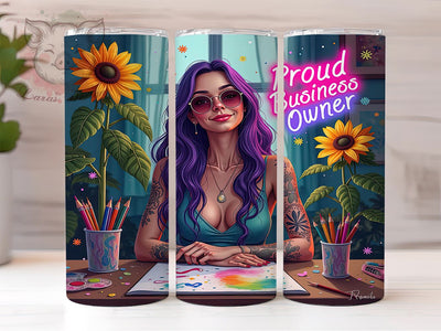 Proud Business Owner, 20oz Tumbler Wrap, Entrepreneur Gift, Business Owner Tumbler, Funny Drinkware, Custom Sublimation, Unique Gifts Sublimation Lara' s Designs 