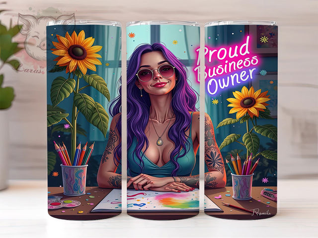 Proud Business Owner, 20oz Tumbler Wrap, Entrepreneur Gift, Business Owner Tumbler, Funny Drinkware, Custom Sublimation, Unique Gifts Sublimation Lara' s Designs 