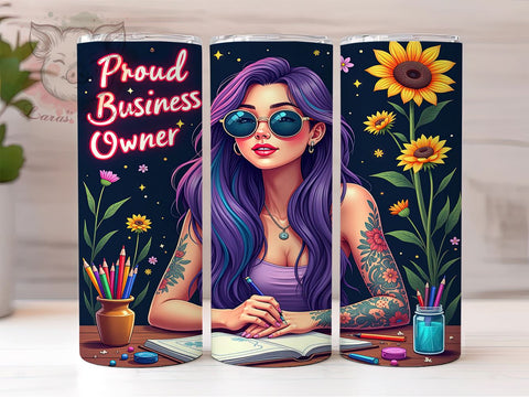 Proud Business Owner, 20oz Tumbler Wrap, Entrepreneur Gift, Business Owner Tumbler, Funny Drinkware, Custom Sublimation, Unique Gifts Sublimation Lara' s Designs 