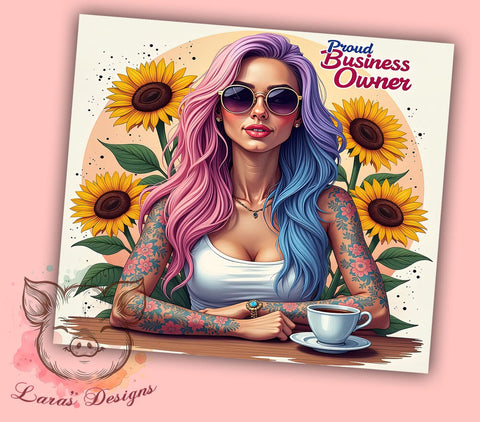 Proud Business Owner, 20oz Tumbler Wrap, Entrepreneur Gift, Business Owner Tumbler, Funny Drinkware, Custom Sublimation, Unique Gifts Sublimation Lara' s Designs 