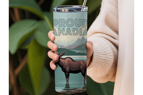 Proud Canadian Moose 20oz Tumbler Design Sublimation DesignSVG 