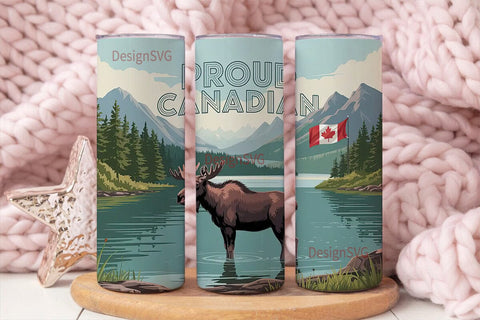 Proud Canadian Moose 20oz Tumbler Design Sublimation DesignSVG 