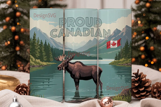 Proud Canadian Moose 20oz Tumbler Design Sublimation DesignSVG 