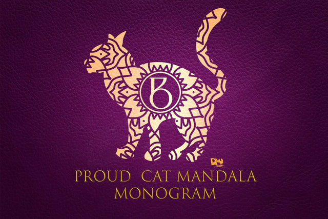 Proud Cat Mandala Monogram Font Dm Letter Studio 