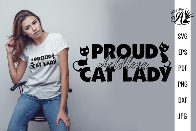 Proud Childless Cat Lady SVG SVG Angel on Empire 