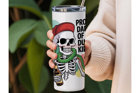 Proud Dad Skeleton 20oz Tumbler Wrap Sublimation DesignSVG 