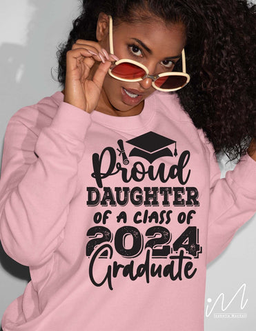 Proud daughter of a class of 2024 graduate svg, Graduate daughter 2024 svg, Graduation t shirt svg, Graduation 2024, Proud graduation 2024 svg, Class of 2024 svg, Funny graduation svg, Graduate cut files, Graduation mug svg SVG Isabella Machell 