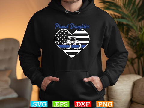 Proud Daughter Police Shirt, Police Svg, Back the Blue Svg, Thin Blue Line Svg, Police Officer Svg, Police Wife Svg, Distressed Flag SVG Creativeart88 