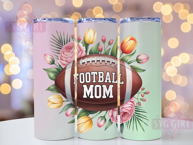 Proud Football Mom Game Day Tumbler, Sports Mom Cup, 20Oz Sublimation Wrap, Game Day Mom Drinkware, Team Spirit Gift, Athletic Mug Design, Proud Football Mama Sublimation SvggirlplusArt 