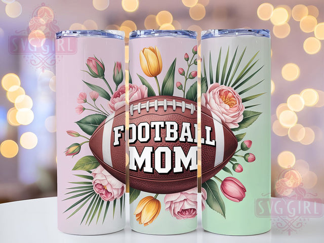 Proud Football Mom Game Day Tumbler, Sports Mom Cup, 20Oz Sublimation Wrap, Game Day Mom Drinkware, Team Spirit Gift, Athletic Mug Design, Proud Football Mama Sublimation SvggirlplusArt 