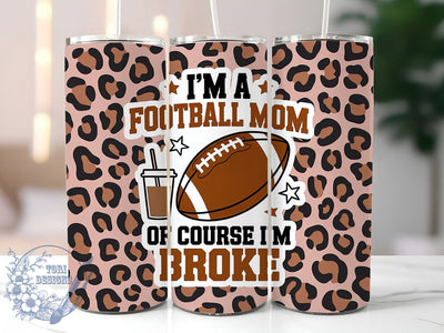 Proud Funny Football Mom Tumbler, Funny Sports Mom Cup, 20Oz Sublimation Wrap, Game Day Mom Drinkware, Sports Parent Gift Idea, Humor Athletic Mug Design, Loud Proud Football Mama Sublimation ToriDesigns 