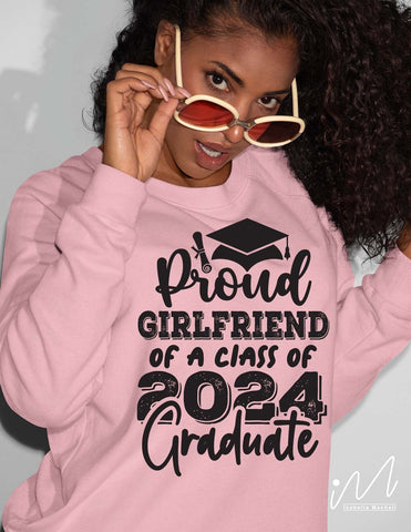Proud girlfriend of a class of 2024 graduate svg, Graduate girlfriend t shirt svg, Graduation t shirt svg, Graduation 2024, Proud graduation 2024 svg, Class of 2024 svg, Funny graduation svg, Graduate cut files, Graduation mug svg SVG Isabella Machell 