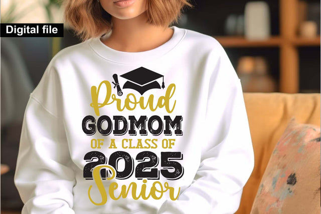 Proud Godmom of a class of 2025 senior, Senior graduation t shirt svg SVG Isabella Machell 