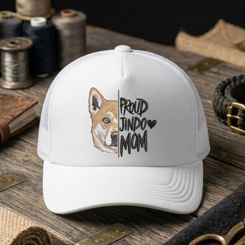 Proud Jindo Mom Embroidery Design – Korean Jindo Dog Mom Portrait Machine Embroidery File, 9 Sizes 3 to 8 Inch Embroidery/Applique DESIGNS PatternFeed8 