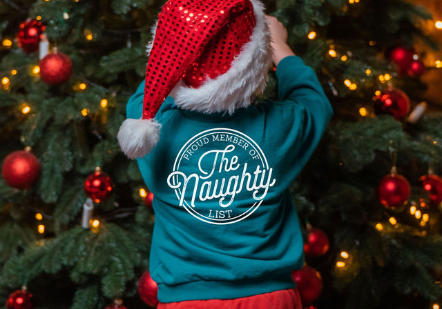 Proud Member Naughty List Black | Christmas Badge Typography PNG | Holiday Humor Design Sublimation Print Perfect Design Shop 