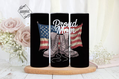 Proud Military Mom 20oz Tumbler Wrap Sublimation sassyprint 