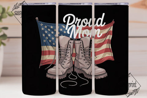 Proud Military Mom 20oz Tumbler Wrap Sublimation sassyprint 