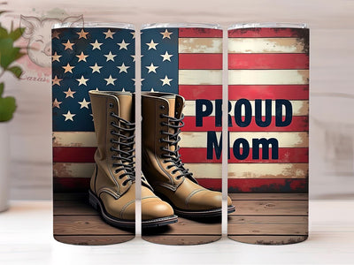Proud Mom Patriotic 20oz Tumbler, Patriotic Tumbler, American Flag Design, Country Boots, 20oz Tumbler, Proud Mom Gift, Fourth of July Decor, Sublimation Drinkware Sublimation Lara' s Designs 