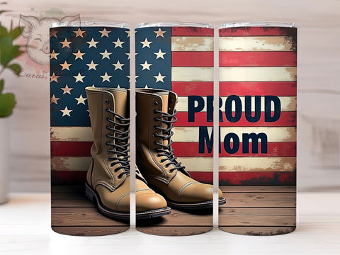 Proud Mom Patriotic 20oz Tumbler, Patriotic Tumbler, American Flag Design, Country Boots, 20oz Tumbler, Proud Mom Gift, Fourth of July Decor, Sublimation Drinkware Sublimation Lara' s Designs 