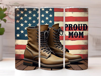 Proud Mom Patriotic 20oz Tumbler, Patriotic Tumbler, American Flag Design, Country Boots, 20oz Tumbler, Proud Mom Gift, Fourth of July Decor, Sublimation Drinkware Sublimation Lara' s Designs 
