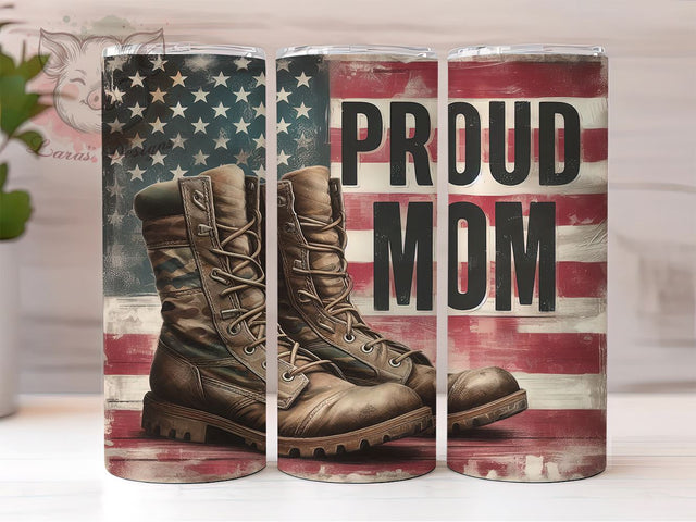 Proud Mom Patriotic 20oz Tumbler, Patriotic Tumbler, American Flag Design, Country Boots, 20oz Tumbler, Proud Mom Gift, Fourth of July Decor, Sublimation Drinkware Sublimation Lara' s Designs 