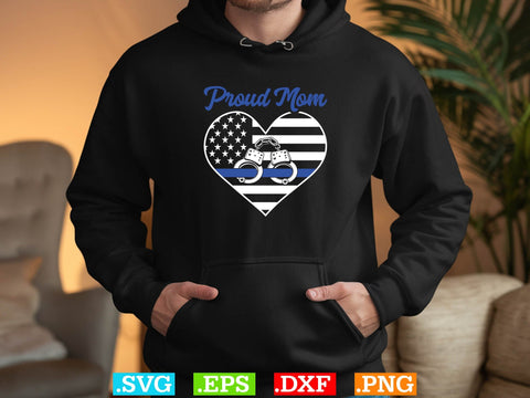 Proud Mom Police Shirt, Police Svg, Back the Blue Svg, Thin Blue Line Svg, Police Officer Svg, Police Wife Svg, Distressed Flag SVG Creativeart88 
