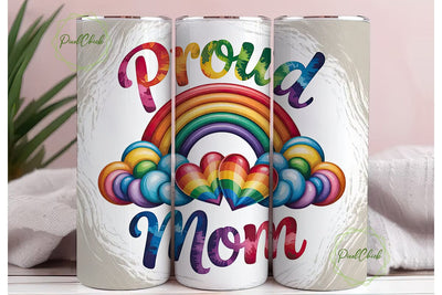 Proud Mom Rainbow Tumbler Wrap Sublimation PixelChick 