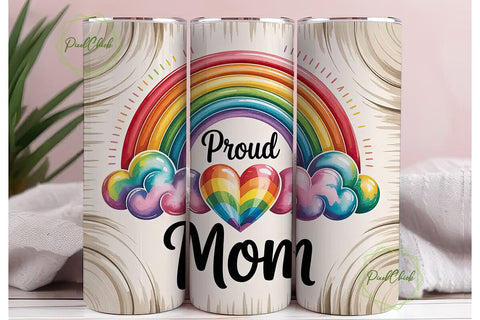 Proud Mom Rainbow Tumbler Wrap Sublimation PixelChick 