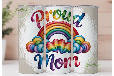 Proud Mom Rainbow Tumbler Wrap Sublimation PixelChick 