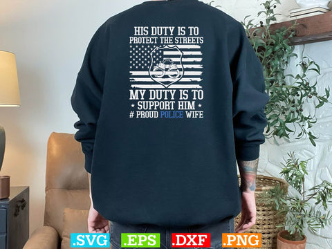 Proud Police Wife Shirt, Police Svg, Back the Blue Svg, Thin Blue Line Svg, Police Officer Svg, Police Wife Svg, Distressed Flag SVG Creativeart88 