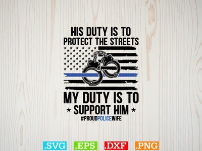 Proud Police Wife Shirt, Police Svg, Back the Blue Svg, Thin Blue Line Svg, Police Officer Svg, Police Wife Svg, Distressed Flag SVG Creativeart88 