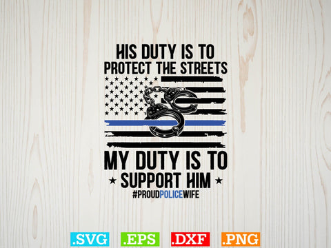 Proud Police Wife Shirt, Police Svg, Back the Blue Svg, Thin Blue Line Svg, Police Officer Svg, Police Wife Svg, Distressed Flag SVG Creativeart88 