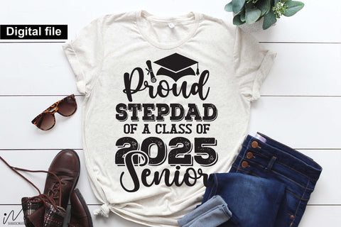 Proud stepdad of a class of 2025 senior, senior graduation t shirt svg SVG Isabella Machell 