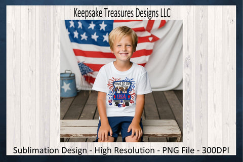 Proud To Live In The USA, Doggy Truck, Sublimation PNG, Happy 4th Of July, Hand Drawn Clipart, Digital Download, Printable PNG Sublimation Keepsake Treasures Designs LLC. 
