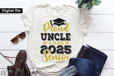 Proud uncle of a class of 2025 senior, Senior graduation t shirt svg SVG Isabella Machell 
