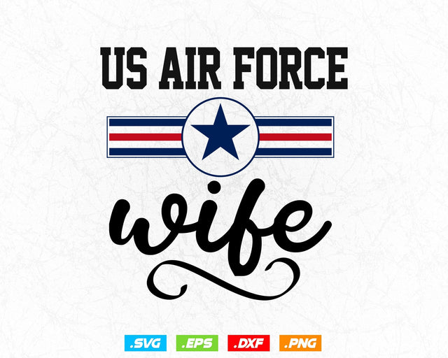Proud US Air Force Wife Military Pride Svg Png, Graduations Mothers Day Birthdays Gift, Aircraft Svg, Svg Files for Cricut, Instant download SVG DesignDestine 