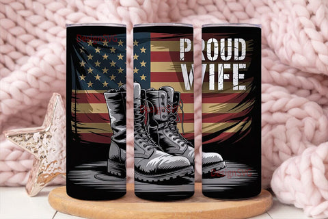 Proud Wife 20oz Tumbler Wrap Sublimation DesignSVG 