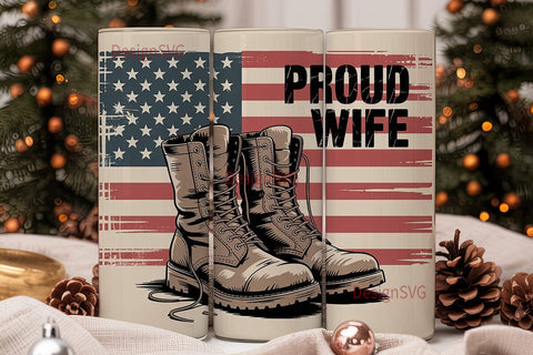 Proud Wife 20oz Tumbler Wrap Sublimation DesignSVG 