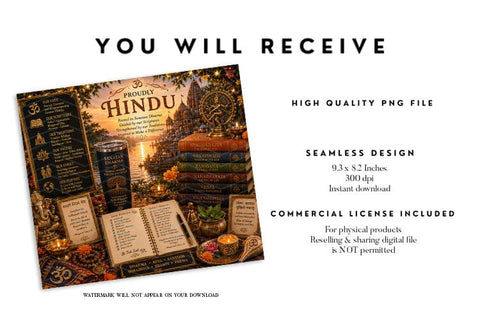 Proudly Hindu Sanatan Tumbler Wrap PNG Sublimation BijouBay 