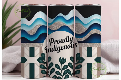 Proudly Indigenous 20oz Tumbler Wrap Sublimation PixelChick 