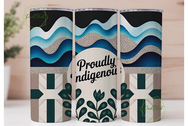 Proudly Indigenous 20oz Tumbler Wrap Sublimation PixelChick 