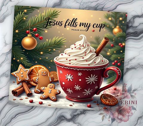 Psalm 235 Tumbler, Jesus Fills My Cup, Christian Drinkware, Inspirational Gifts, Faith-Based Sublimation, Bible Verse Mug, Spiritual Decor Sublimation Li Zamperini 