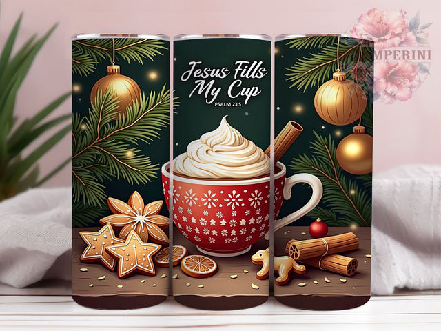 Psalm 235 Tumbler, Jesus Fills My Cup, Christian Drinkware, Inspirational Gifts, Faith-Based Sublimation, Bible Verse Mug, Spiritual Decor Sublimation Li Zamperini 