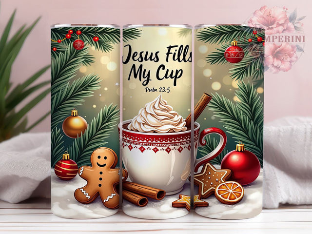 Psalm 235 Tumbler, Jesus Fills My Cup, Christian Drinkware, Inspirational Gifts, Faith-Based Sublimation, Bible Verse Mug, Spiritual Decor Sublimation Li Zamperini 