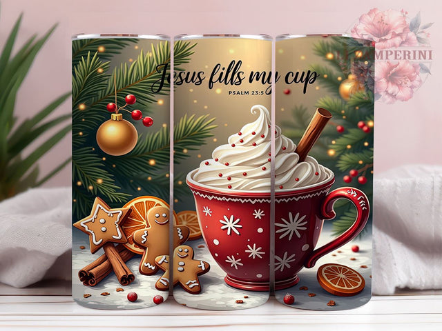 Psalm 235 Tumbler, Jesus Fills My Cup, Christian Drinkware, Inspirational Gifts, Faith-Based Sublimation, Bible Verse Mug, Spiritual Decor Sublimation Li Zamperini 