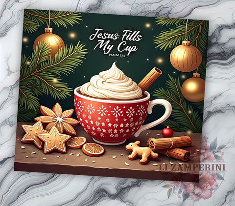 Psalm 235 Tumbler, Jesus Fills My Cup, Christian Drinkware, Inspirational Gifts, Faith-Based Sublimation, Bible Verse Mug, Spiritual Decor Sublimation Li Zamperini 