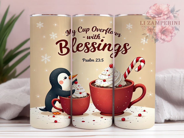 Psalm 235 Tumbler, My Cup Overflows, Christian Drinkware, Inspirational Gifts, Faith-Based Sublimation, Bible Verse Mug, Spiritual Blessings Gift Sublimation Li Zamperini 